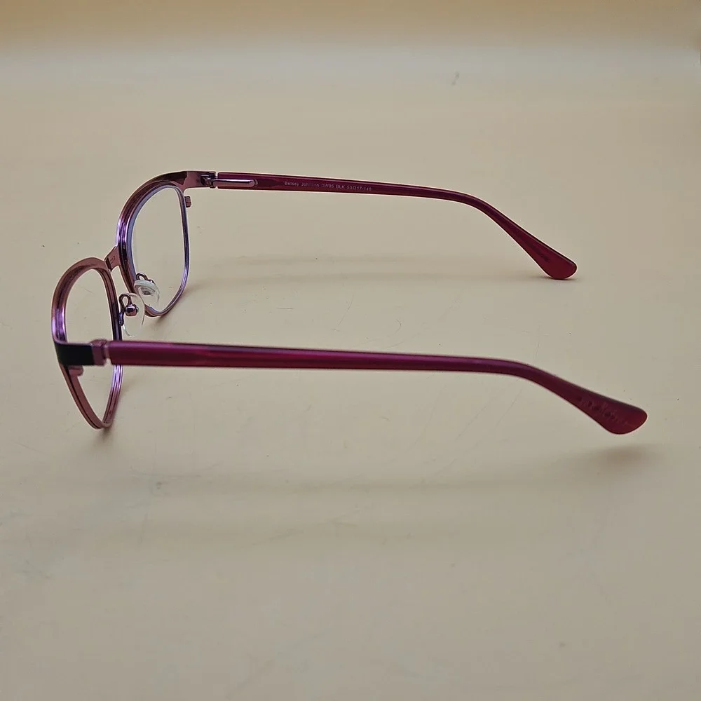 Betsey Johnson Eyeglasses Frames Only Cat Eye Pink Black Women's Glasses